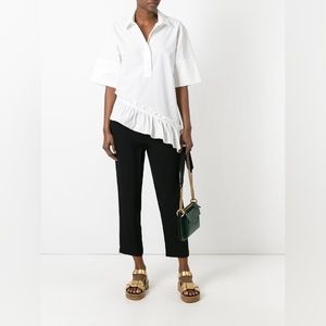 Marni navy elasticated straight-leg crop pants trousers 40/ 8